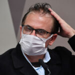Representante da empresa Davati Medical Supply, Cristiano Alberto Hossri Carvalho, na CPI da Pandemia - Foto de Leopoldo Silva - Agência Senado