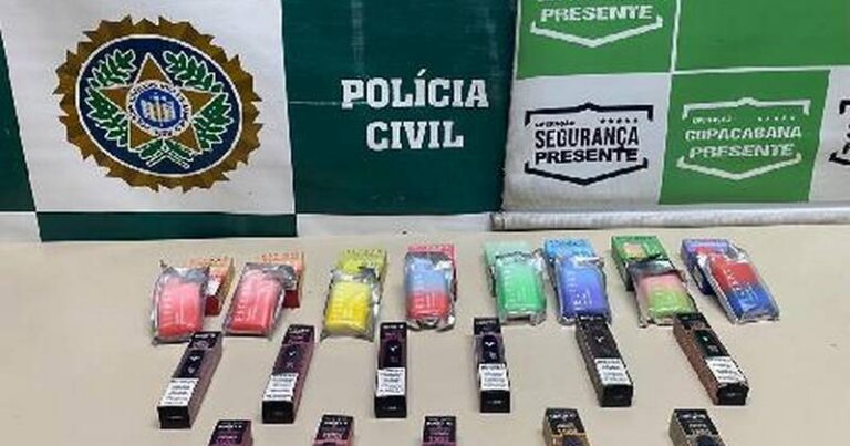 Cigarros eletrônicos apreendidos pela PCERJ