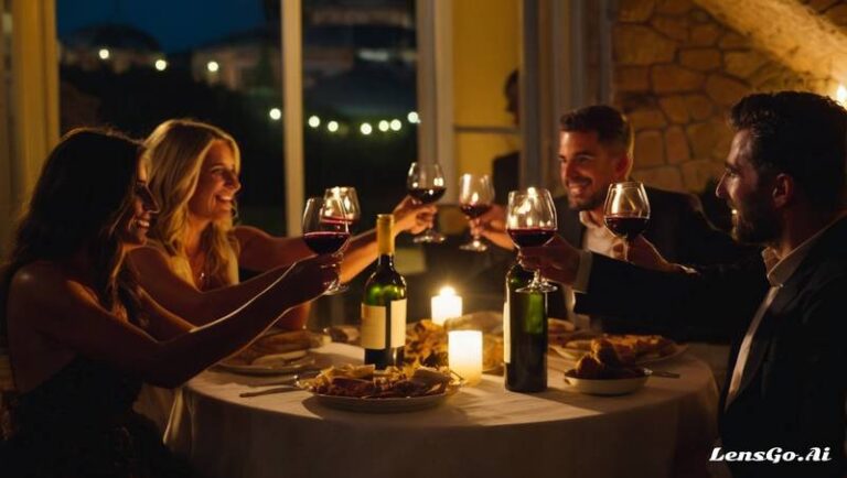 amigos degustando vinho brinde sofisticação jantar