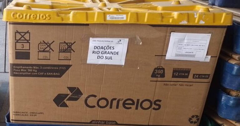 doações para o RS nos Correios