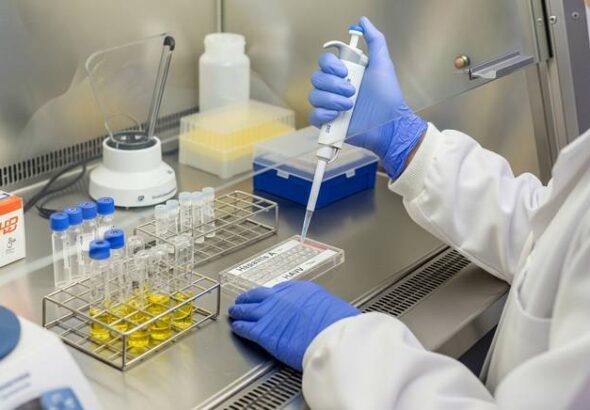 Laboratório realizando exame