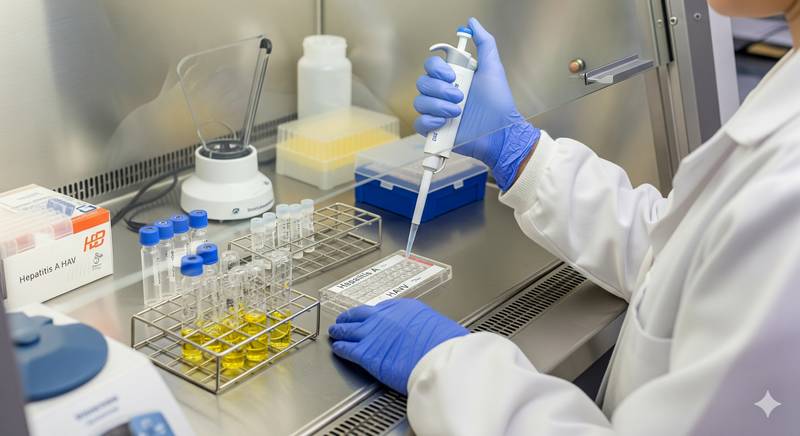 Laboratório realizando exame