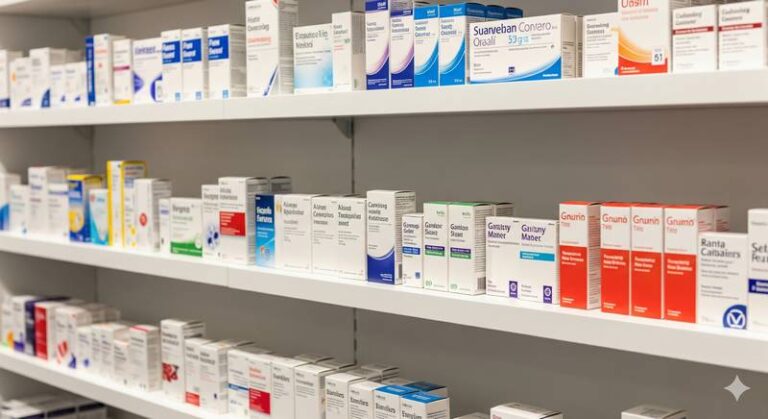 Prateleira de Farmacia