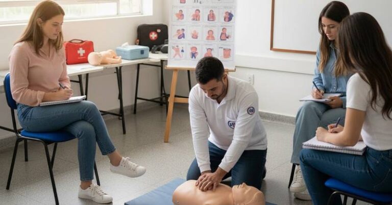 aula de rcp para professoras