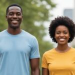 homem negro preto e mulher negra preta sorrindo