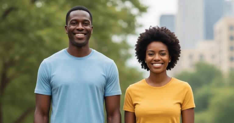 homem negro preto e mulher negra preta sorrindo