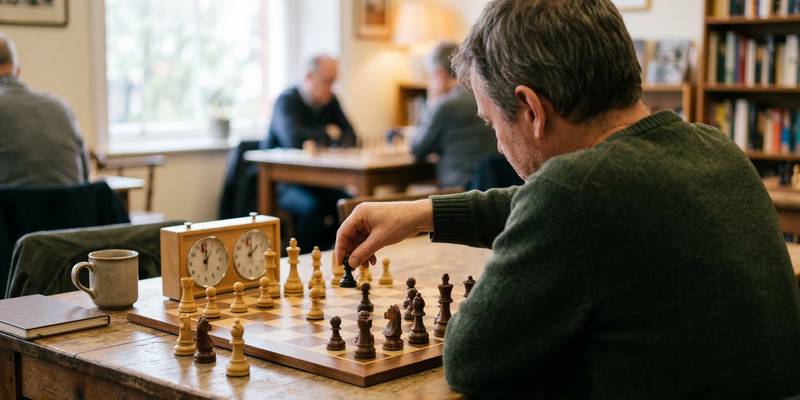 Pessoa jogando xadrez