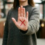 Sinal vermelho violência contra a mulher