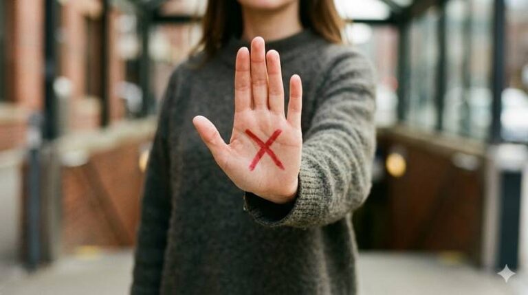 Sinal vermelho violência contra a mulher